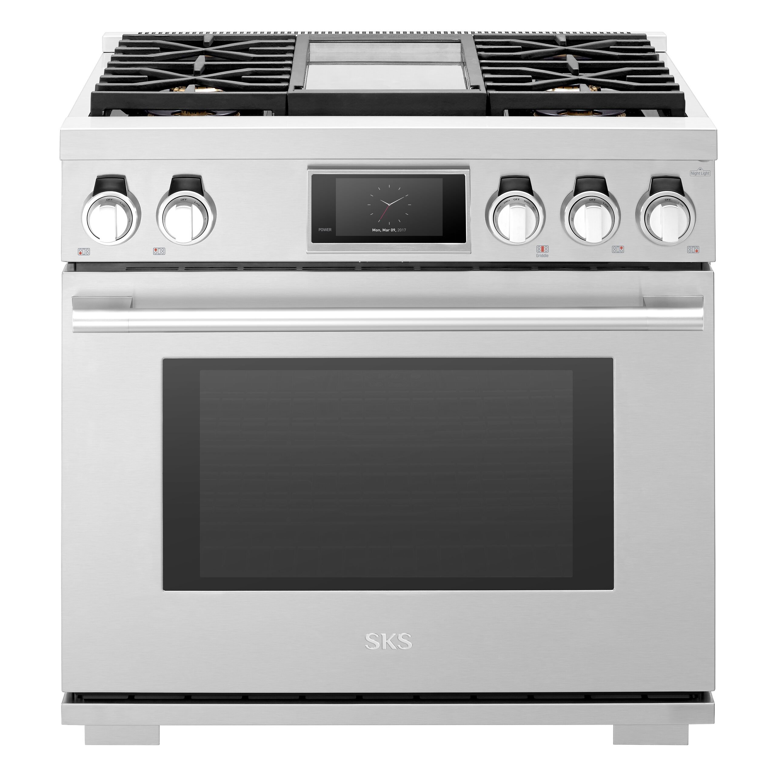 36-inch Dual-Fuel Professional Range, Steam-Combi, Griddle | SKS