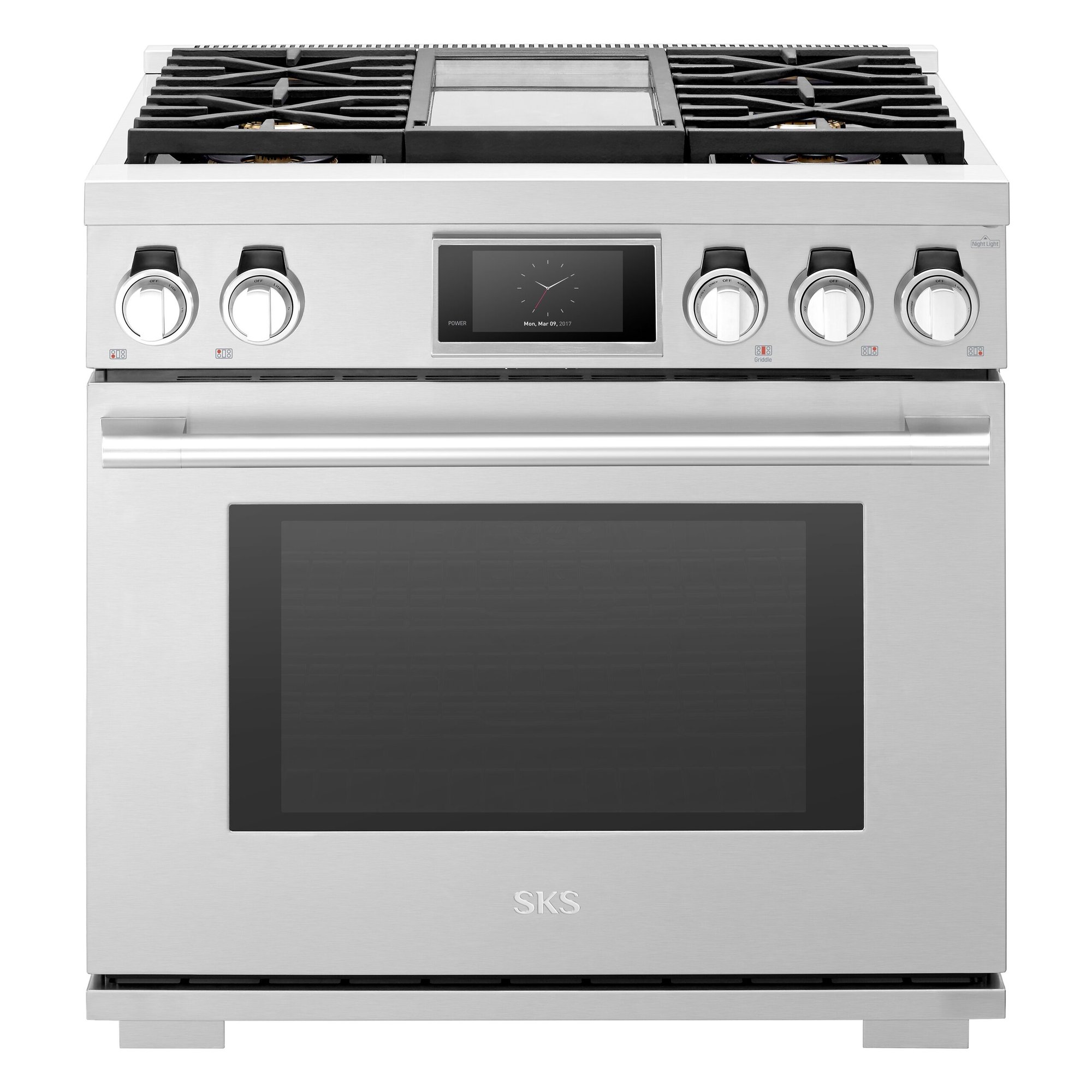 36-inch Dual-Fuel Professional Range, Steam-Combi, Griddle | SKS