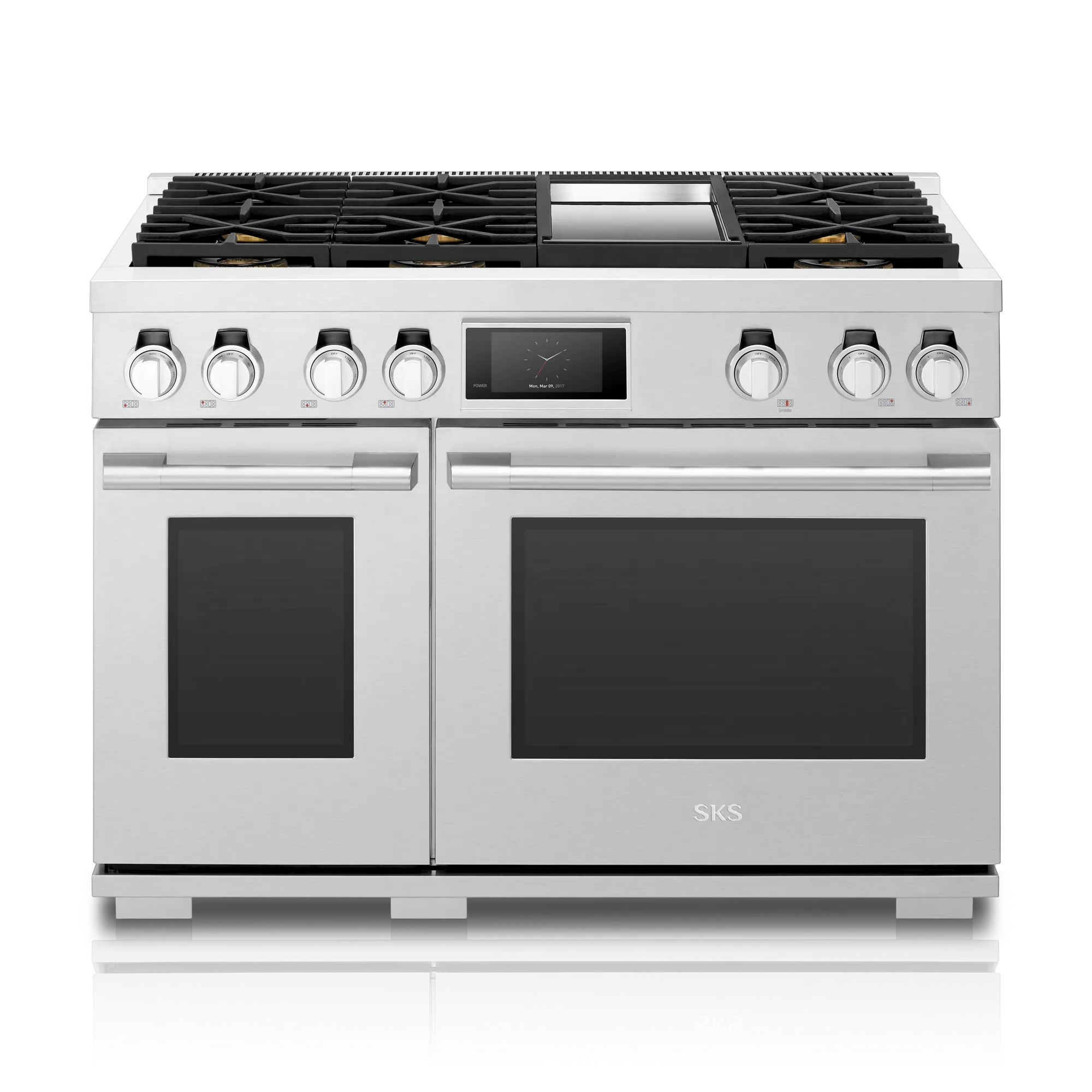 48-inch Dual-Fuel Professional Range, Chromium Griddle | SKS